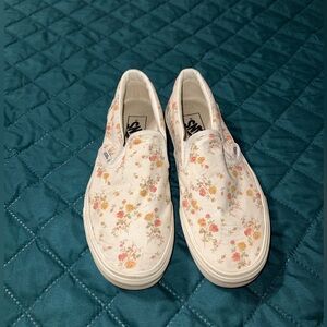 Vans Women's Floral Slip-On Sneakers - Cream